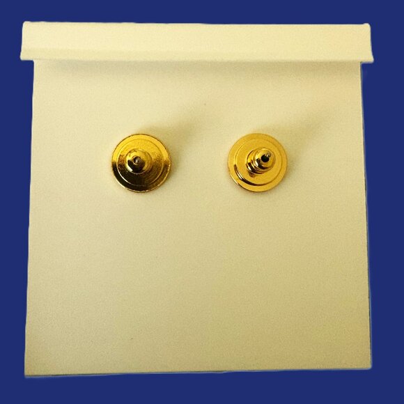 Tory Burch Gold Stud Earrings with the "secret' North-South symbol NWOT - Picture 6 of 8